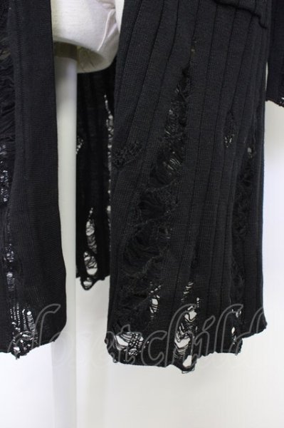 画像4: FUGA / EVIDENCE ダメージテレコカーディガン 44 ブラック T-25-12-10-049-FU-to-YM-ZT (4)