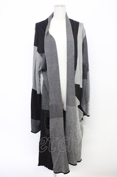 画像1: Black by VANQUISH / 切り替えロングカーディガン L グレーｘブラック T-25-12-10-050-Bl-to-YM-ZT (1)