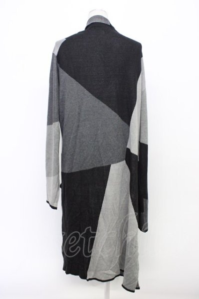 画像2: Black by VANQUISH / 切り替えロングカーディガン L グレーｘブラック T-25-12-10-050-Bl-to-YM-ZT (2)