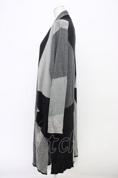 画像3: Black by VANQUISH / 切り替えロングカーディガン L グレーｘブラック T-25-12-10-050-Bl-to-YM-ZT (3)