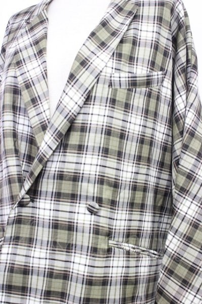 画像3: NO ID. / ドルマンスリーブダブルブレストジャケット ONE チェック T-25-12-10-051-NO-ja-YM-ZT (3)