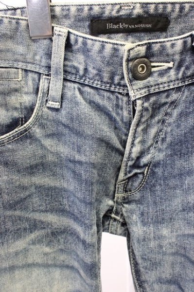 画像3: Black by VANQUISH / ウォッシュ加工ニードルスキニーデニムパンツ 28 インディゴ T-25-12-10-057-Bl-pa-YM-ZT (3)