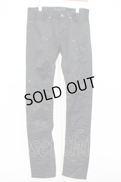 画像1: FUGA / Possible クラッシュ加工スキニーパンツ 42 ブラック T-25-12-10-065-FU-pa-YM-ZT (1)