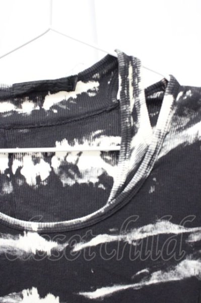 画像3: FUGA / Destructionムラ染めテレコTシャツ 44 ブラックｘホワイト T-25-12-10-009-FU-ts-YM-ZT (3)