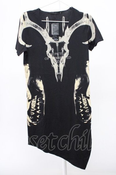 画像1: CIVARIZE / VarietyスカルプリントロングTシャツ 44 ブラック T-25-12-10-011-CI-ts-YM-ZT (1)