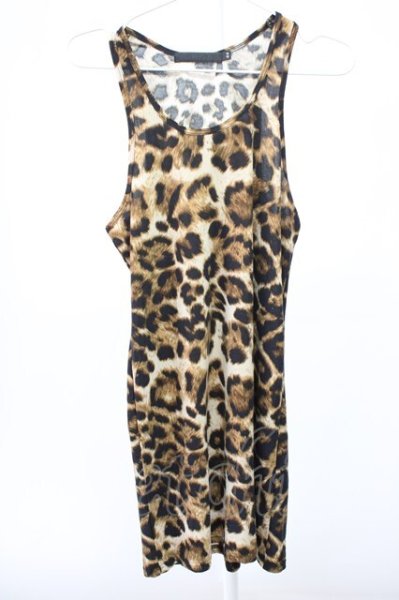 画像1: FUGA / スムースレオパードタンクトップ 44 ブラウン T-25-12-10-002-FU-to-YM-ZT (1)