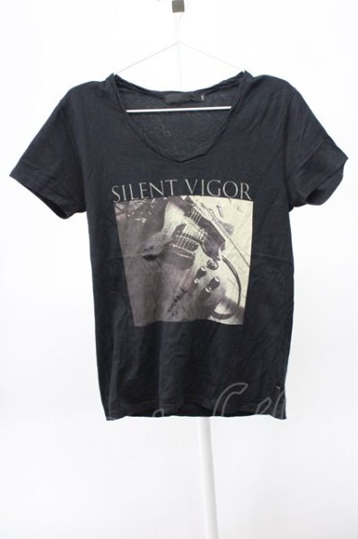 画像1: FUGA / SILENT VIGOR VネックTシャツ 46 ブラック T-25-12-10-013-FU-ts-YM-ZT (1)