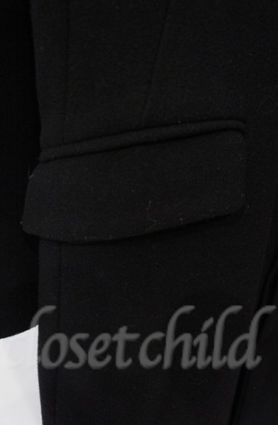 画像2: GOSTAR DE FUGA / スーパー120メルトンウールロングチェスターコート 44 ブラック T-25-12-11-022-GO-ou-YM-ZT (2)