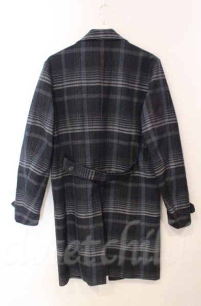 画像3: GOSTAR DE FUGA / チェックチェスターコート 46 ブルー T-25-12-11-025-GO-ou-YM-ZT (3)