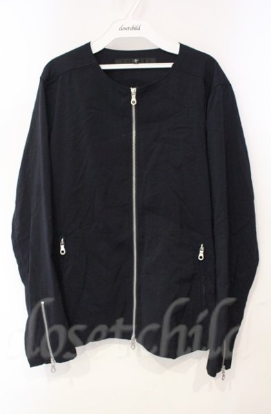 画像1: NO ID. / ノーカラージップアップジャケット 3 ネイビー T-25-12-11-033-NO-ja-YM-ZT (1)