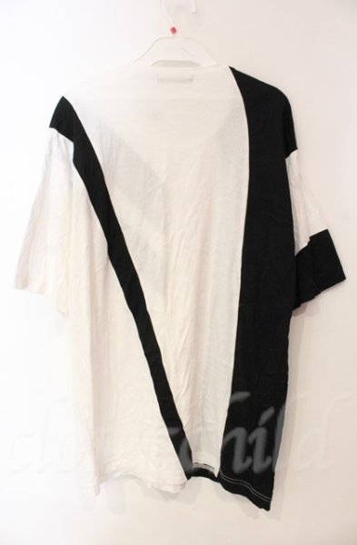 画像2: TORNADO MART / ラインオーバーカットソー　Tシャツ M ホワイトｘブラック T-25-12-11-034-TO-ts-YM-ZT1211M (2)