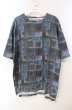 画像1: NO ID. / 天竺パッチワークバンダナプリントBIG ONE ブルー T-25-12-11-037-NO-ts-YM-ZT (1)