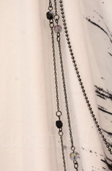 画像2: CIVARIZE / バイカラーチェーンドレープカットソー 46 ブラックｘホワイト T-25-12-11-038-CI-ts-YM-ZT1211M (2)