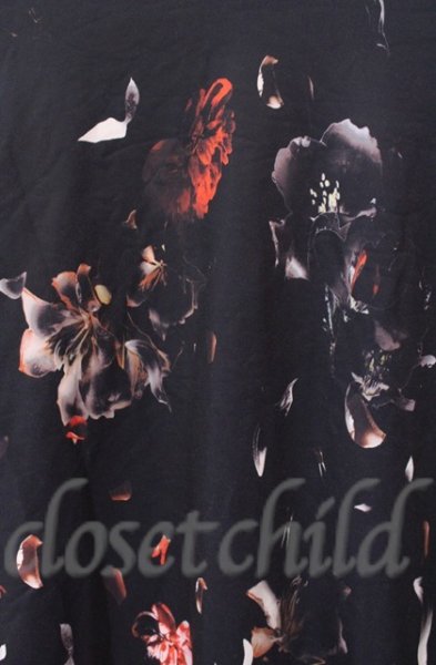 画像2: NO ID. BLACK / シャドウフラワーBIGプルオーバー 2 ブラックｘレッド T-25-12-11-039-NO-to-YM-ZT (2)