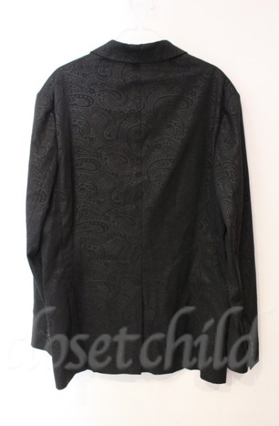画像3: NO ID. / ストレッチペイズリーエンボスノッチドラペル2Bテーラードジャケット 2 ブラック T-25-12-11-040-NO-ja-YM-ZT (3)