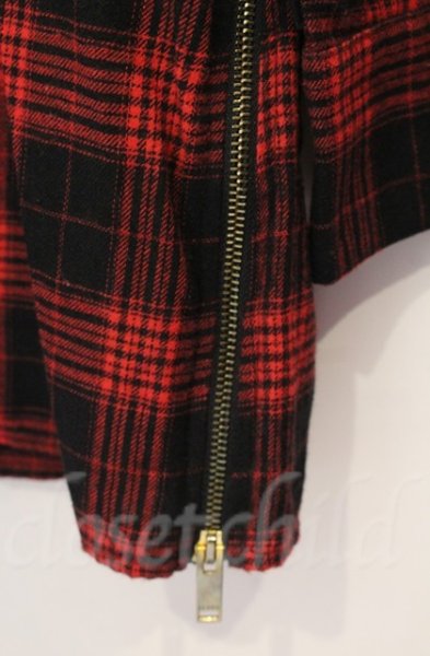 画像2: SEANA / 裾ZIPロングチェックネルシャツ L レッドｘゴールド T-25-12-11-046-SE-sh-YM-ZT (2)