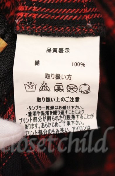 画像4: SEANA / 裾ZIPロングチェックネルシャツ L レッドｘゴールド T-25-12-11-046-SE-sh-YM-ZT (4)