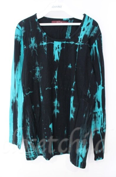 画像1: SEANA / ブリーチストライプUネックカットソー L ブラックｘグリーン T-25-12-11-051-SE-to-YM-ZT (1)