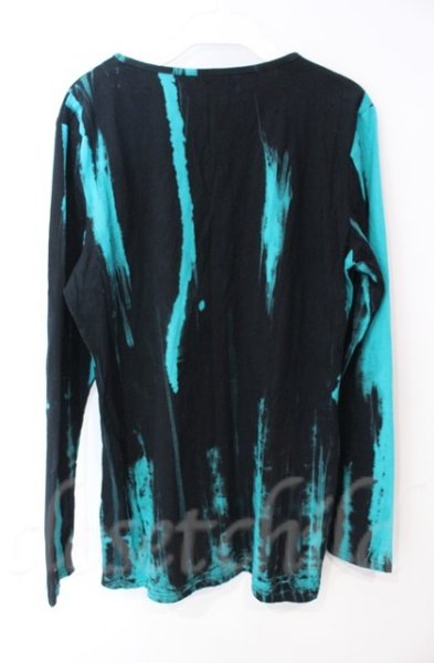 画像2: SEANA / ブリーチストライプUネックカットソー L ブラックｘグリーン T-25-12-11-051-SE-to-YM-ZT (2)