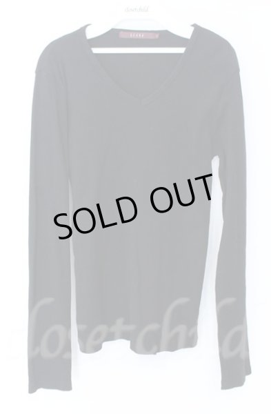 画像1: SEANA / テレコVネックカットソー L ブラック T-25-12-11-057-SE-to-YM-ZT (1)