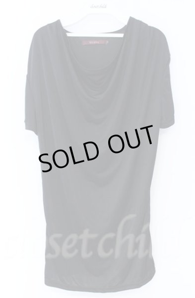 画像1: SEANA / ドレープネックスムースTシャツ L ブラック T-25-12-11-058-SE-ts-YM-ZT1211M (1)