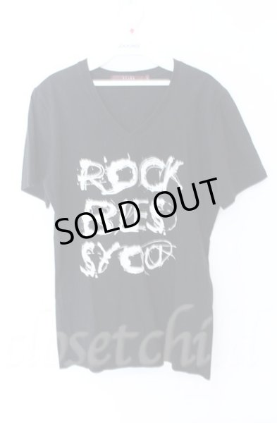 画像1: SEANA / ROCK BLESS YOU VネックTシャツ L ブラック T-25-12-11-060-SE-ts-YM-ZT367 (1)