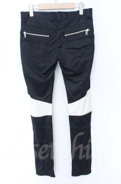 画像3: NO ID. / バイカラージャージライダーススキニーパンツ 2 ブラックｘホワイト T-25-12-11-063-NO-pa-YM-ZT (3)