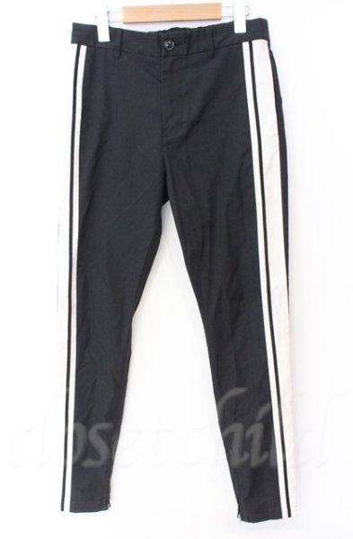 画像1: GOSTAR DE FUGA / Confine ストレッチテーパードラインパンツ 42 ブラックｘホワイト T-25-12-11-064-GO-pa-YM-ZT (1)