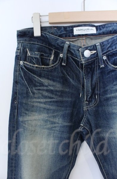 画像2: VANQUISH / ヴィンテージウォッシュストレートデニムパンツ 28 インディゴ T-25-12-11-069-VA-pa-YM-ZT (2)
