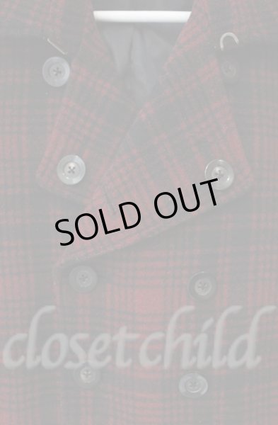 画像2: NO ID. / パイピングPコート 1 ブラックｘレッド T-25-12-11-009-NO-ou-YM-ZT1211L (2)