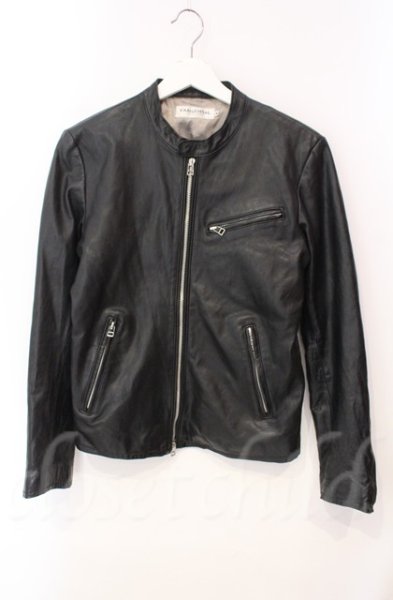 画像1: VANQUISH / ラムレザーシングルライダースジャケット S ブラック T-25-12-11-014-VA-ja-YM-OS (1)