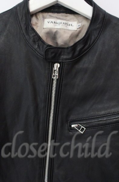 画像2: VANQUISH / ラムレザーシングルライダースジャケット S ブラック T-25-12-11-014-VA-ja-YM-OS (2)