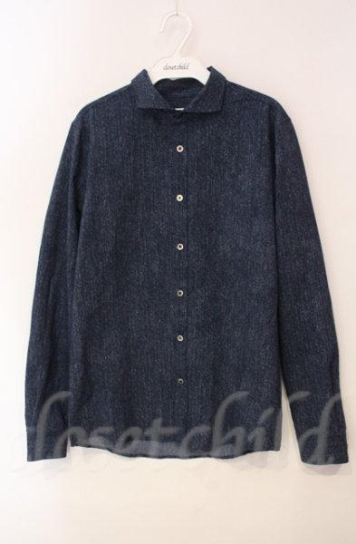 画像1: GOSTAR DE FUGA / ストレッチシアサッカーワイドカラーシャツ 44 ブルー T-25-12-11-019-GO-sh-YM-ZT (1)