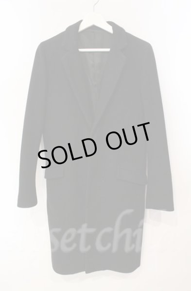 画像1: GOSTAR DE FUGA / スーパー120メルトンウールロングチェスターコート 44 ブラック T-25-12-11-022-GO-ou-YM-ZT-M127 (1)