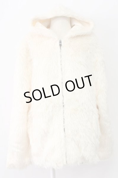 画像1: CavariA / フーデッドファーブルゾン 46 ホワイト T-25-12-12-017-Ca-ou-YM-ZT-M013 (1)