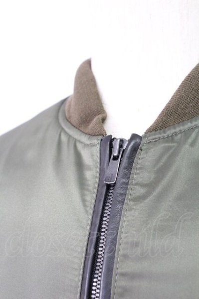 画像4: 5351pour les Hommes / ナイロン×ツィード MA-1　ジャケット 44 カーキ T-25-12-12-019-53-ou-YM-ZT (4)