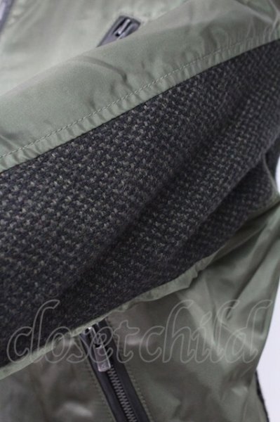 画像6: 5351pour les Hommes / ナイロン×ツィード MA-1　ジャケット 44 カーキ T-25-12-12-019-53-ou-YM-ZT (6)