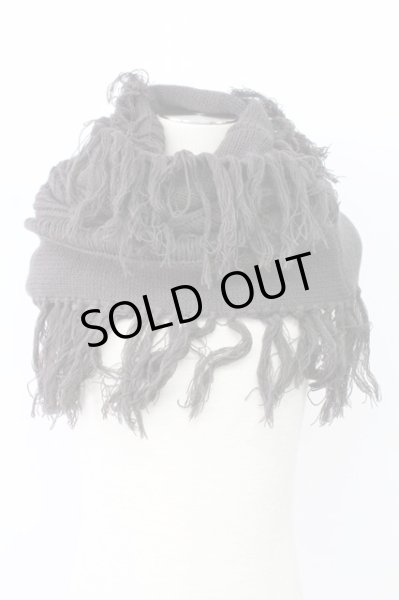 画像1: Moonage Devilment / フリンジニットネックウォーマー  チャコール T-25-12-12-027-Mo-0-YM-ZT (1)