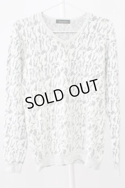 画像1: TORNADO MART / カモフラモールリンクスVネックニット M ホワイトｘグレー T-25-12-12-004-TO-to-YM-ZT136 (1)