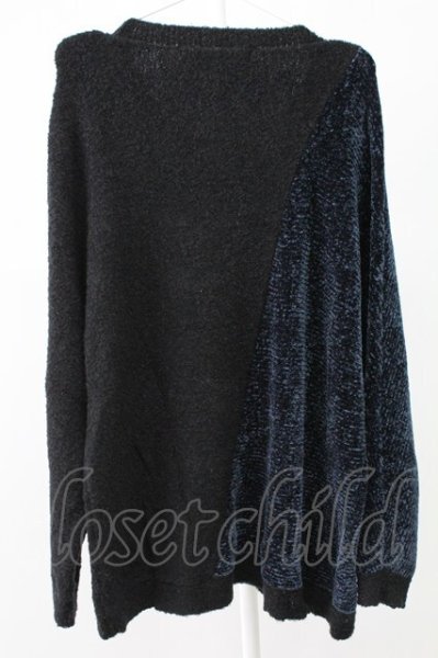 画像2: NO ID. BLACK / 切替ドルマンスリーブプルオーバーニット ONE ネイビーｘブラック T-25-12-12-008-NO-to-YM-ZT (2)