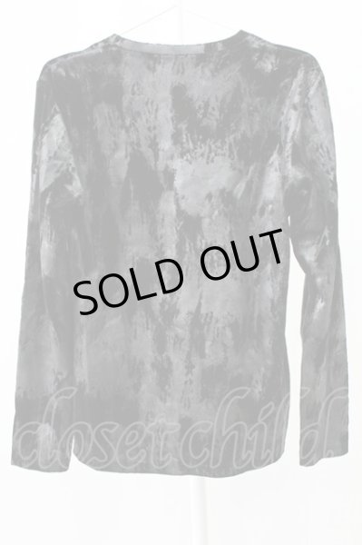 画像2: TORNADO MART / 箔加工ベルベットストレッチVネック M ブラック T-25-12-12-009-TO-to-YM-ZT (2)