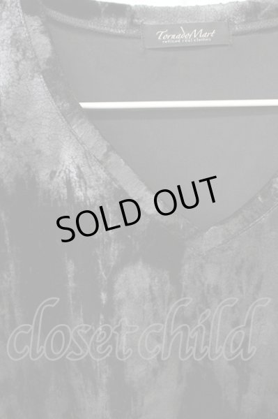 画像3: TORNADO MART / 箔加工ベルベットストレッチVネック M ブラック T-25-12-12-009-TO-to-YM-ZT (3)