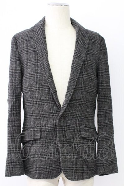 画像1: GOSTAR DE FUGA / ParityBit ツイードチェックテーラードジャケット 46 グレー T-25-12-12-013-GO-ja-YM-ZT (1)