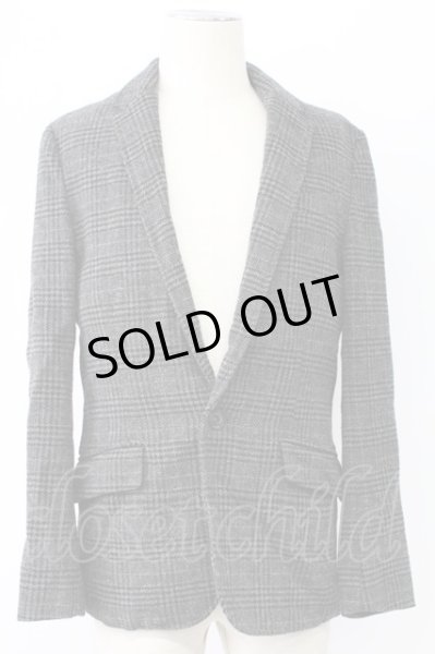 画像1: GOSTAR DE FUGA / ParityBit ツイードチェックテーラードジャケット 46 グレー T-25-12-12-013-GO-ja-YM-ZT042 (1)