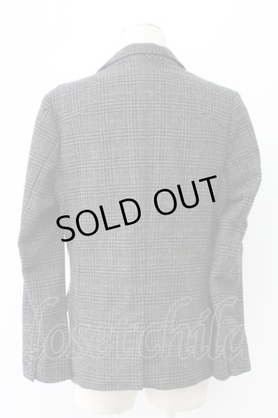 画像2: GOSTAR DE FUGA / ParityBit ツイードチェックテーラードジャケット 46 グレー T-25-12-12-013-GO-ja-YM-ZT042 (2)