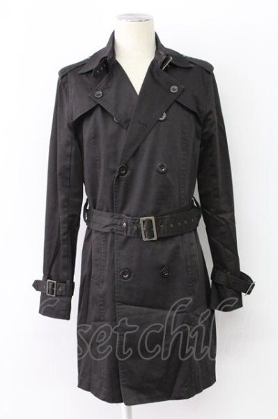 画像1: Roshell / コットンツイルトレンチコート L ブラック T-25-12-12-014-Ro-ou-YM-ZT (1)