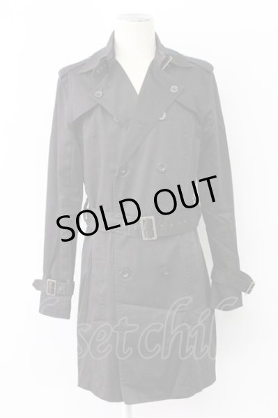 画像1: Roshell / コットンツイルトレンチコート L ブラック T-25-12-12-014-Ro-ou-YM-ZT-M013 (1)