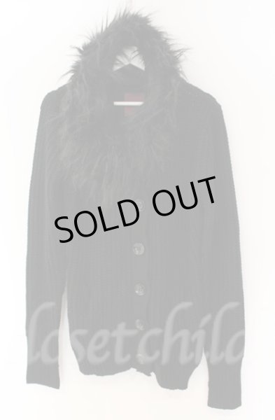 画像1: SEANA / ファーフード付きケーブルニットカーディガン M ブラック T-25-12-13-025-SE-to-YM-ZT1213N (1)