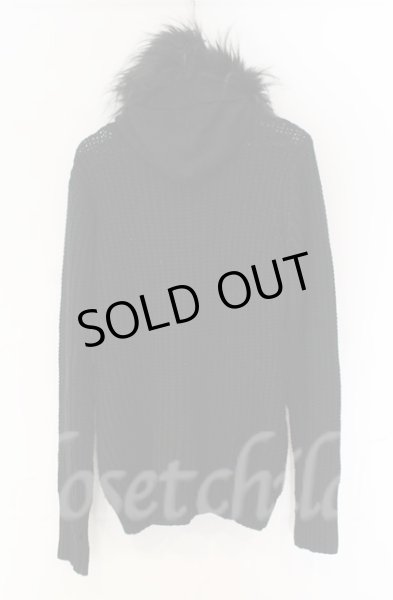 画像4: SEANA / ファーフード付きケーブルニットカーディガン M ブラック T-25-12-13-025-SE-to-YM-ZT1213N (4)