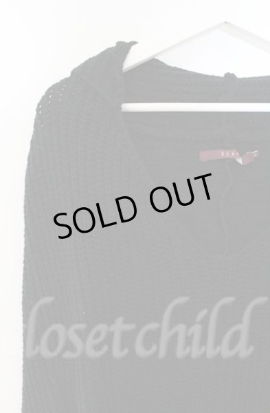 画像2: SEANA / ケーブルニットプルパーカー L ブラック T-25-12-13-026-SE-to-YM-ZT013 (2)